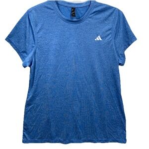 Adidas T-Shirt Womens XL Blue Heathered Short Sleeve Crew Neck Athletic Top